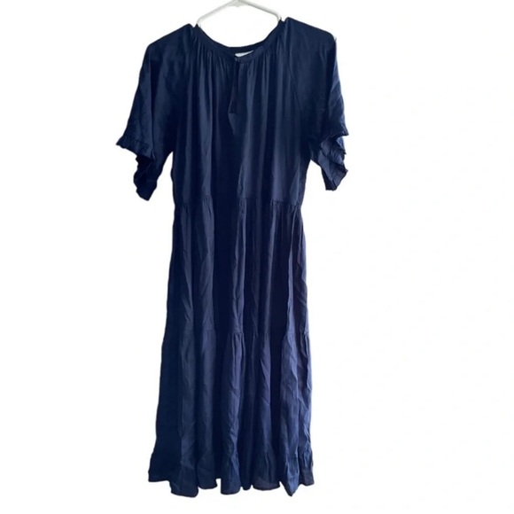 NAUDIC Navy MIDI Short Sleeves Dress Size 10 - Picture 5 of 14